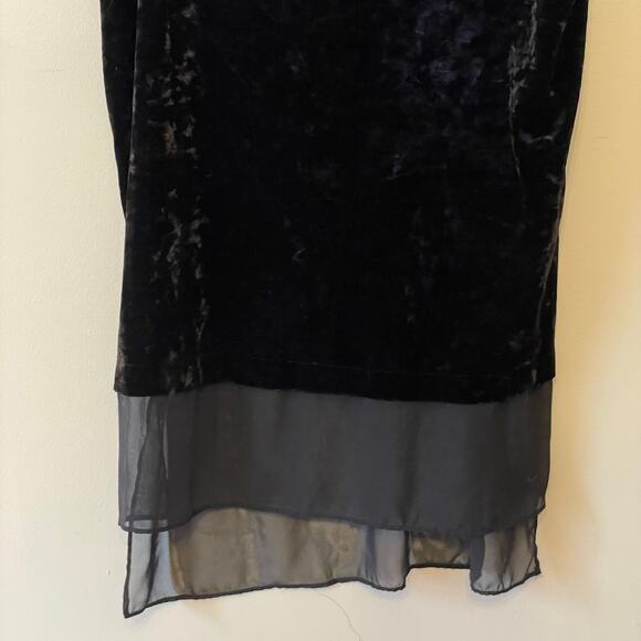 Simply Vera Vera Wang M tank top velvet sheer chiffon goth punk tunic black - Picture 3 of 7